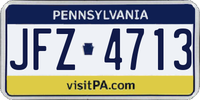 PA license plate JFZ4713