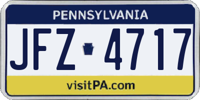 PA license plate JFZ4717