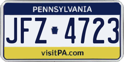PA license plate JFZ4723