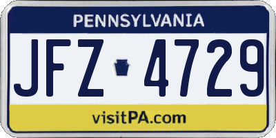 PA license plate JFZ4729