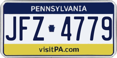 PA license plate JFZ4779