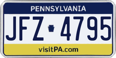 PA license plate JFZ4795