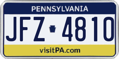 PA license plate JFZ4810