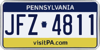 PA license plate JFZ4811