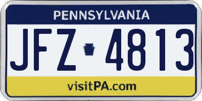 PA license plate JFZ4813