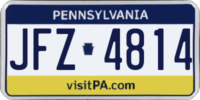 PA license plate JFZ4814