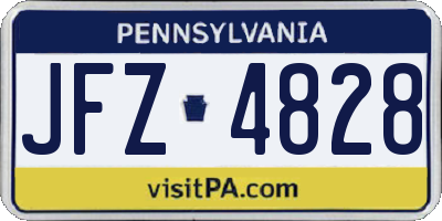 PA license plate JFZ4828