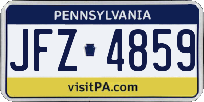 PA license plate JFZ4859