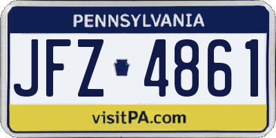 PA license plate JFZ4861