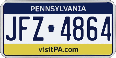 PA license plate JFZ4864