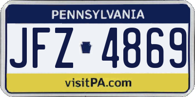 PA license plate JFZ4869