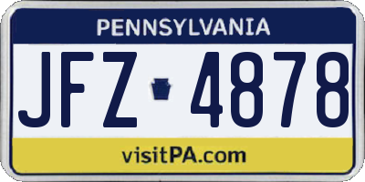 PA license plate JFZ4878