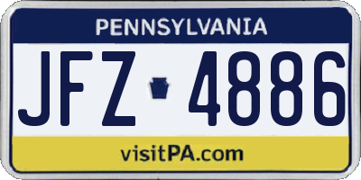 PA license plate JFZ4886