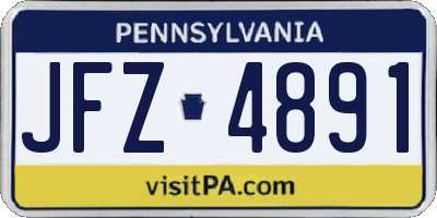 PA license plate JFZ4891