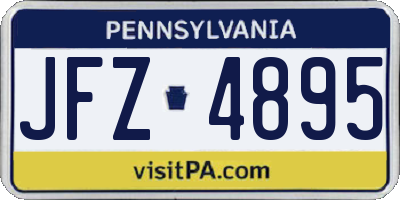 PA license plate JFZ4895