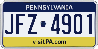 PA license plate JFZ4901