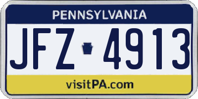 PA license plate JFZ4913