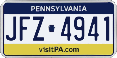 PA license plate JFZ4941