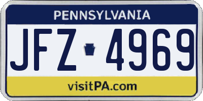 PA license plate JFZ4969