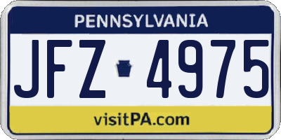 PA license plate JFZ4975