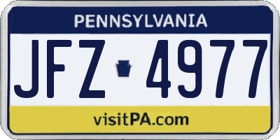PA license plate JFZ4977
