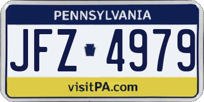 PA license plate JFZ4979