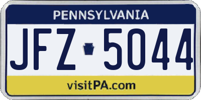 PA license plate JFZ5044