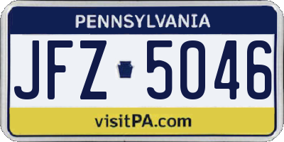 PA license plate JFZ5046