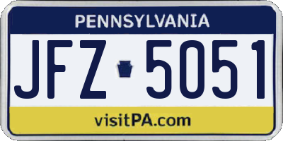 PA license plate JFZ5051