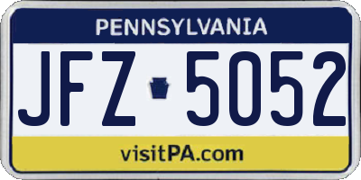 PA license plate JFZ5052