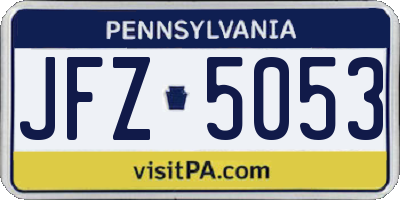 PA license plate JFZ5053