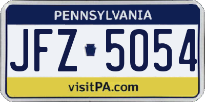 PA license plate JFZ5054