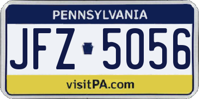 PA license plate JFZ5056