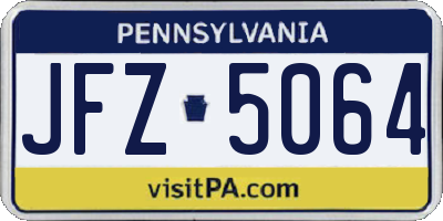 PA license plate JFZ5064