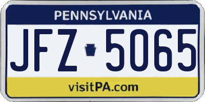 PA license plate JFZ5065