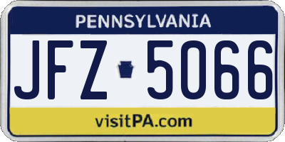 PA license plate JFZ5066