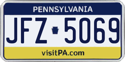 PA license plate JFZ5069