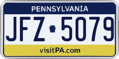 PA license plate JFZ5079