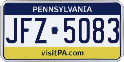 PA license plate JFZ5083