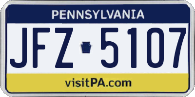 PA license plate JFZ5107