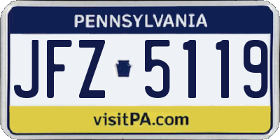 PA license plate JFZ5119