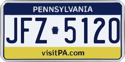 PA license plate JFZ5120