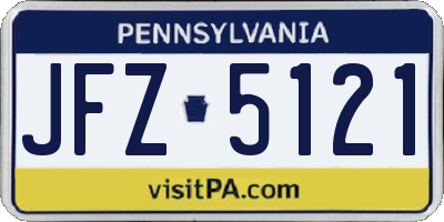 PA license plate JFZ5121