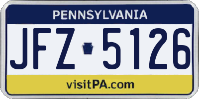 PA license plate JFZ5126