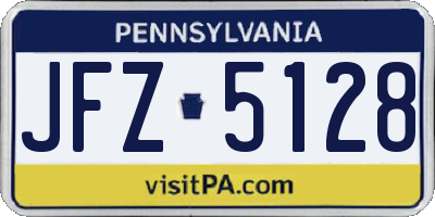 PA license plate JFZ5128