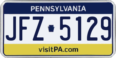 PA license plate JFZ5129