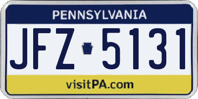 PA license plate JFZ5131
