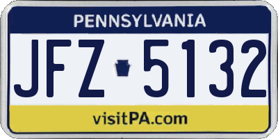 PA license plate JFZ5132