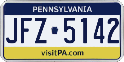 PA license plate JFZ5142