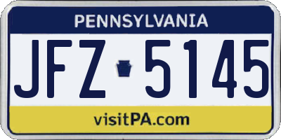 PA license plate JFZ5145